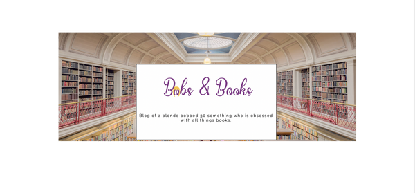 Masthead for Bobs & Books featuring a lovely library