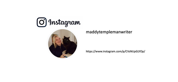 Instagram bio for book blogger Maddy Templeman
